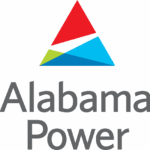 Logo of Alabama Power featuring geometric shapes in red, green, and blue