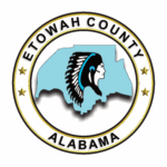Etowah County seal featuring a Native American chief silhouette