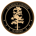 Seal of Calhoun County, Alabama, featuring a tree and stars