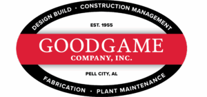 Logo of Goodgame Company, Inc., offering construction management services since 1955