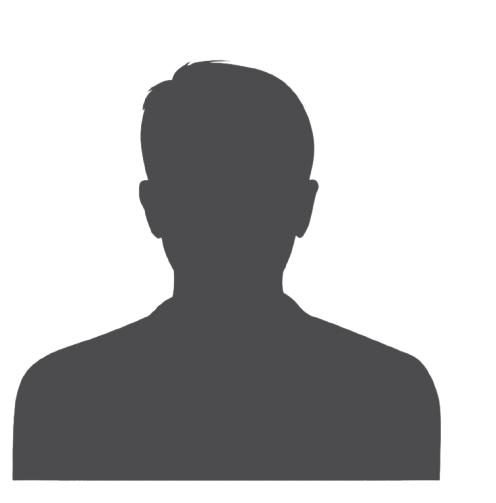 Silhouette of a person with short hair and shoulders visible