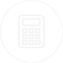 Icon of a calculator within a circular outline