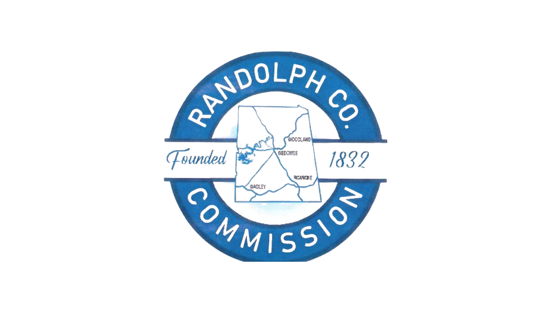 Seal of Randolph County Commission featuring a map and founding year 1832